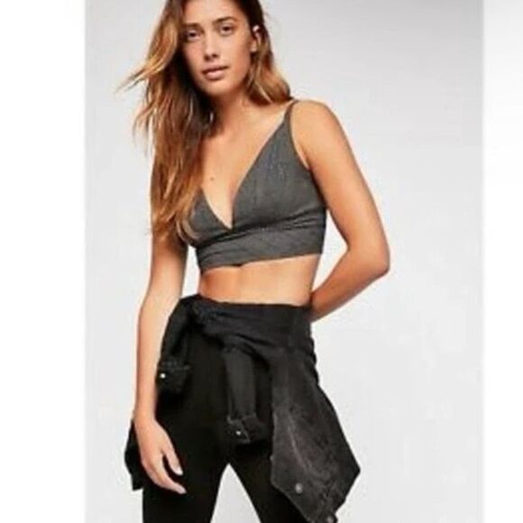 Free People Intimately Plaid V-Neck Cropped Bra Top Size: XS - Picture 2 of 11